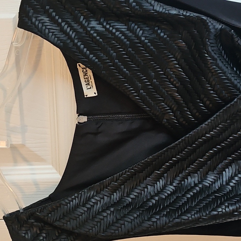 L'AGENCE Black Woven Detail Top